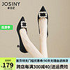 JOSINY 卓诗尼 高跟鞋女2024春季新款法式水钻宴会鞋气质婚鞋复古女鞋子细跟单鞋 黑色 37