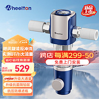 WHEELTON 惠尔顿 前置过滤器旋流反冲洗全屋净水家用自动清洗升级8T大流量40微米精滤防爆前置过滤器P0038MAX