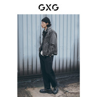 GXG奥莱 22年男装 潮流休闲黑色翻领短款羽绒服男士服 冬季