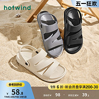 hotwind 热风 2024年夏季新款男士简约百搭舒适沙滩凉鞋轻便小众时尚凉鞋男