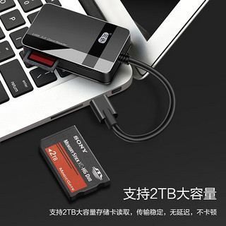 川宇Type-C高速读卡器 USB-C3.0多功能CF/SD/TF/MS四合一 OTG手机读卡器 适用单反监控记录仪存储内存卡