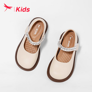 红蜻蜓红蜻蜓儿童24年单鞋女童时尚公主浅口单鞋 米色 26-37 31（内长20.0脚长19.5）
