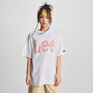 Lee24春夏舒适圆领Logo男女同款短袖T恤LUT0077333RX 白色（尺码偏大，拍小一码） L