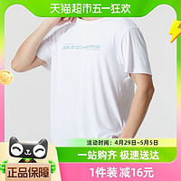 88VIP：SKECHERS 斯凯奇 运动T恤新款男士圆领短袖T恤衫P224M029-0019