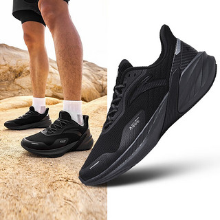 安踏（ANTA）毒刺4丨缓震跑步鞋男士体测运动鞋男鞋112315520 【网面】黑/碳灰-1 9.5 （男43）