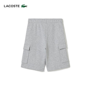 LACOSTE法国鳄鱼童装短裤24夏季舒适简约百搭舒适纯色短裤GJ7372 CCA/银灰色 8A/130