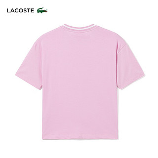 LACOSTE法国鳄鱼童装24夏季趣味百搭短袖T恤TJ7659 IU9/粉色 14A