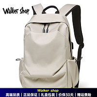 Walker Shop 奥卡索 双肩包男时尚背包男包通勤书包户外旅行包 白色