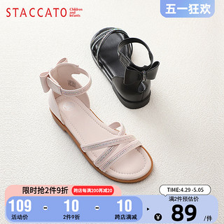 STACCATO 思加图 童鞋女童凉鞋夏季小女孩公主鞋时尚洋气中大童软底罗马鞋子