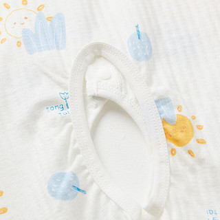 童泰（TONGTAI）婴儿短袖连体衣夏季纯棉宝宝衣服儿童家居服内衣哈衣2件装 蓝色暖阳-开裆连体衣 90cm