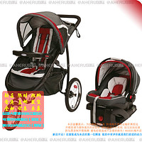 葛莱（GRACO）美国Graco Fastaction Jogger慢跑婴幼儿三轮推车带提篮 红色