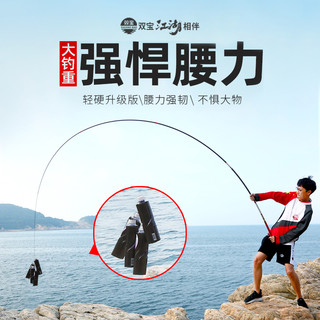 双宝宏图鱼竿手竿超轻超硬28偏19调钓鱼竿轻量大综合高碳黑坑杆手