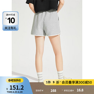 热风（Hotwind）休闲裤女2024年夏季女士时尚亲肤柔软舒适显瘦运动短裤 09灰色 S