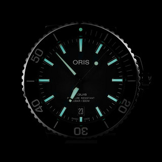 豪利时ORIS 瑞士手表潜水AQUIS DATE机械绿色水鬼41.5mm绿盘日历男士表 73377664135RS