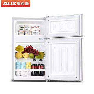 AUX 奥克斯 家用两双门迷你小型冰箱 冰箱大容量 宿舍出租房节能电冰箱 BCD-32K42L银色