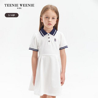 Teenie Weenie Kids小熊童装24夏季女童户外风柔软凉感连衣裙 象牙白 120cm