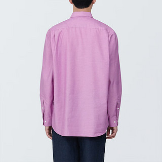 无印良品 MUJI 男式 麻混 长袖衬衫 男士衬衣外套 早春 AC1XAA4S 紫色 M 170/92A