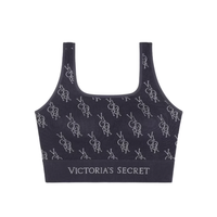 VICTORIA'S SECRET 维多利亚的秘密 女士无钢圈文胸 11244756 老花款 灰黑色 L