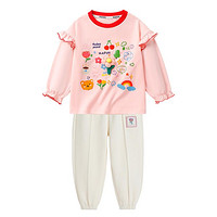 MQD 马骑顿 旗下MQDNINI春款女童t恤长裤两件套甜美婴幼套装