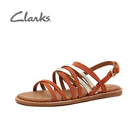 Clarks 其乐 女鞋细带罗马凉鞋拼色绑带搭扣舒适百搭沙滩女凉鞋