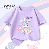 Lavi LAVL女童t恤韩版洋气公主风女宝宝上衣服夏季2024新款儿童短袖薄