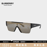 BURBERRY 巴宝莉墨镜潮流博柏利方形一片式太阳镜嘻哈明星同款 0BE4291-3001/G-38