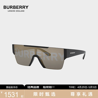 BURBERRY 巴宝莉墨镜潮流博柏利方形一片式太阳镜嘻哈明星同款 0BE4291-3001/G-38