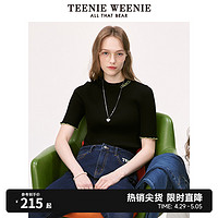 TEENIE WEENIE TeenieWeenie小熊打底衫五分袖半高领针织衫修身内搭外穿女装