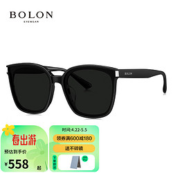 BOLON 暴龙 眼镜2024年新品板材太阳镜防晒偏光镜个性墨镜男女潮BL3175 C10-亮黑色