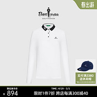 Biemlfdlkk 比音勒芬 春季女时尚字母印花运动翻领长袖polo衫 28米白色 105/XL