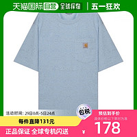 carhartt 韩国直邮Carhartt上衣T恤男款天蓝色圆领短袖百搭简约日常K87-HC1