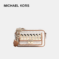 MICHAEL KORS 迈克·科尔斯 迈克.科尔斯（MICHAEL KORS）MK女包Bradshaw老花铆钉相机包单肩斜挎包香草白32H1G2BC2V