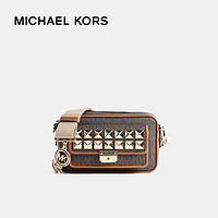 MICHAEL KORS 迈克·科尔斯 迈克.科尔斯（MICHAEL KORS）MK女包Bradshaw老花铆钉相机包单肩斜挎包深棕色32H1G2BC2V