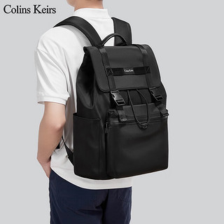 Colins Keirs背包男双肩包大容量背包大书包15.6英寸电脑包防泼水旅行包 黑色