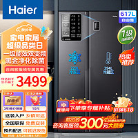 Haier 海尔 BCD-617WgHSSE5S 对开门冰箱黑金净化 一级能效 617升