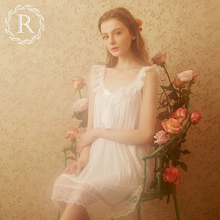 Rose Tree RoseTree公主睡裙女夏季法式宫廷纯欲睡衣白色性感蕾丝吊带家居服