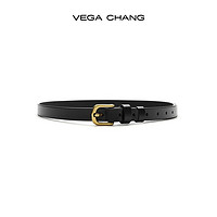 VEGA CHANG 可调节皮带简约百搭半裙牛仔裤腰带装饰 黑色（有孔）