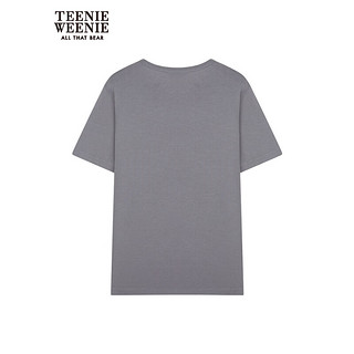 Teenie Weenie【莫代尔混纺】小熊2024年夏季软糯短袖T恤ins风 灰色 175/XL