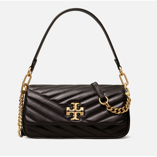 TORY BURCH Kira 人字绗缝设计小号翻盖单肩包 黑色