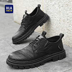 HLA 海澜之家 男鞋新款夏季复古流行百搭休闲皮鞋低帮耐磨工装鞋
