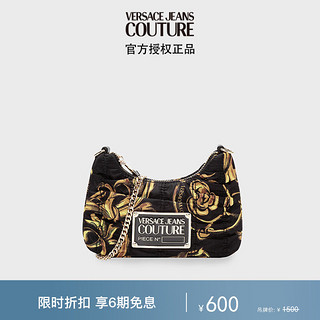 VERSACE 范思哲 Jeans Couture女士Garland印花链条包单肩斜跨包黑色礼物