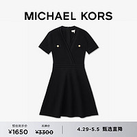 MICHAEL KORS 迈克·科尔斯 迈克高仕女士纽扣饰 A 字针织连衣裙 黑色 001 S