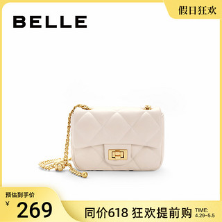 BeLLE 百丽 包包女新款小香风链条包礼物高级质感菱格通勤斜跨包X6617AX3