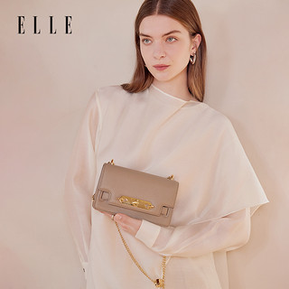 ELLE 她 女包2024新款经典系列链条包翻盖小方包百搭手提包单肩斜挎包