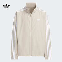 adidas adicolor复古穿搭运动夹克外套男大童阿迪达斯三叶草 土褐 140CM