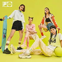 百亿补贴：FILA 斐乐 FUSION斐乐潮牌女鞋女子运动鞋2023硬糖鞋厚底老爹鞋女 夏威夷果黄-U-MS 38