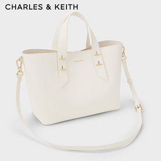 CHARLES&KEITH24夏柔软两用大容量子母托特包女CK2-50782360 Cream奶白色 L