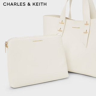 CHARLES&KEITH24夏柔软两用大容量子母托特包女CK2-50782360 Cream奶白色 L