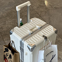 Dream traveller 梦旅者 大容量行李箱铝框拉杆箱万向轮出国旅行箱男女 20英寸哑光白色