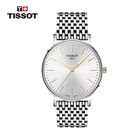 TISSOT 天梭 瑞士手表 魅时系列腕表 钢带石英男表T143.410.11.011.01